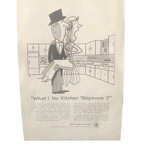 Vintage 1955 Bell Telephone No Kitchen Telephone Ad Advertisement
